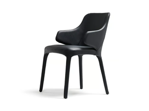 WANDA - Leather chair with armrests _ Cattelan Italia